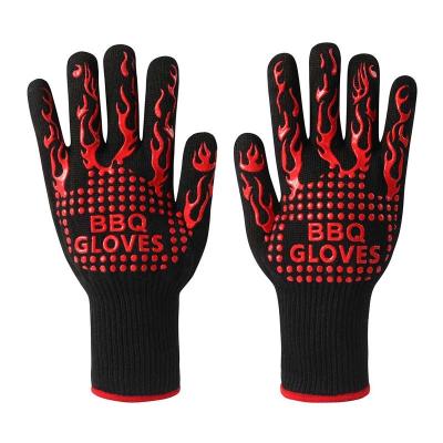 China Customized Aramid Barbecue Oven Glove Handschuhe 932F Extreme Heat Resistant Glove Grill BBQ Glove for Cooking Baking for sale