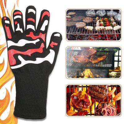 China 932F Heat Resistant Oven Gloves High Temperature 100% White Cotton Lining for sale
