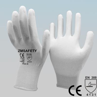 China Mining White Polyurethane Pu Coated Hand Gloves For Delicate Operations for sale