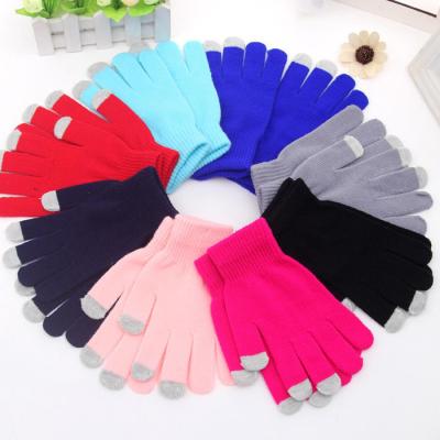 China Smart Phone Touchscreen Winter Gloves / Soft Winter Gloves Plain Style for sale