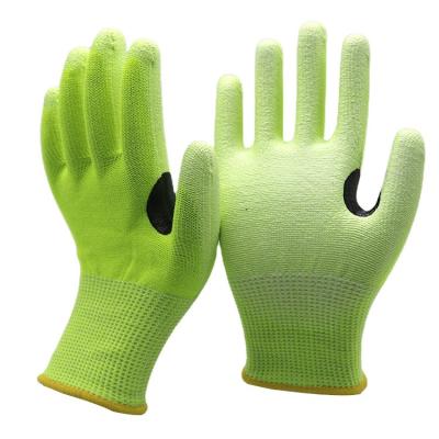 China HPPE Steel Wire Thumb Reinforced Cut Resistant Gloves With PU Palm Coated Safety Grip Work Gloves For Spearfishing for sale