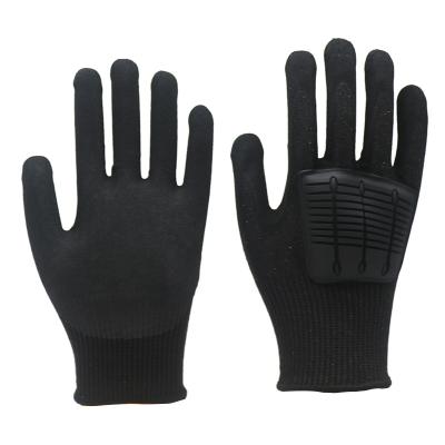 China TPR Hand Safety Impact Tactical Gloves ANSI Cut Level 5 Sandy Nitrile Coated Cut Resistant Work Gloves For Military Oil for sale
