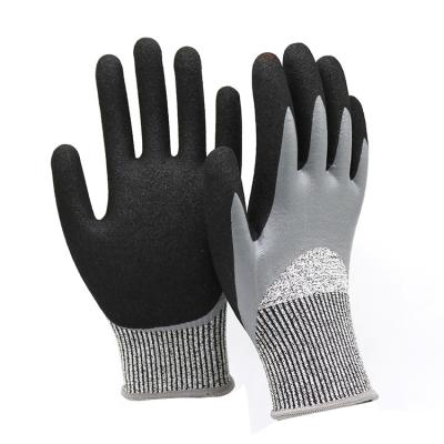 中国 ZM Level 5 Grade Cut Resistant Glove En 388 Grease Resistance Gloves Double Nitrile Glove Coating Oil And Water Proo 販売のため