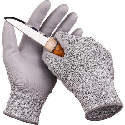 China Los guantes de ZMSAFETY cortaron el guante resistente de la PU con la muñeca y el trabajo barato Gloves Guntes De Trabajo del punto en venta