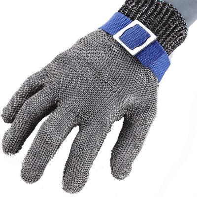 China ZMSAFETY Wire Metal Mesh Gloves ANSI A14 level butcher and kitchen Glove the highest level of cut resistant Fish Fillet for sale