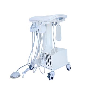 China 540W Foot Switch Dental Unit With Air Compressor Suction Three Way Syringe Handpiece Scaler for sale