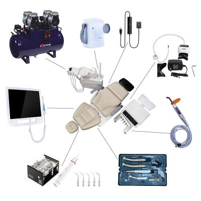 China Dental Unit Sensor Led Lamp With Air Compressor Electric Dental Chair Full Set for sale