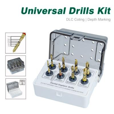 China Dental Drill Kit 8 Pieces Implant Surgical Drill Gold Implant Tools for sale