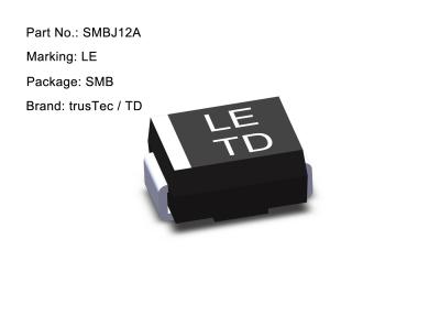 China Ultra Low Capacitance Bidirectional Esd Protection Diode 600W 12V SMBJ12A for sale