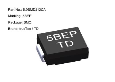 China Diodo 12v 5000W 5.0SMDJ12CA das tevês do poder superior SMD que aperta a tensão 19.9V à venda