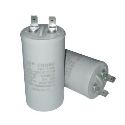 China 6.0mfd 450v Submersible Motor Capacitor CBB60 ROHS Certificated For Water Pump for sale