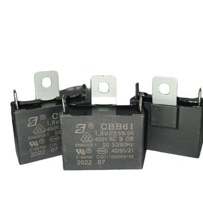 China Air Conditioner CBB61 Fan Capacitor 450V 1.8mfd B-Class 10000 Hours for sale