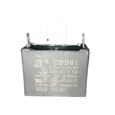 China 2.5mfd 450v Air Conditioner CBB61 Fan Capacitor B-Class 10000 Hours for sale