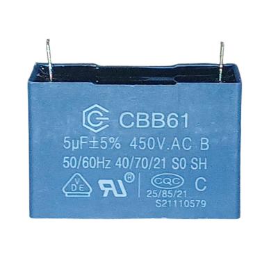 China 5.0mfd 450v Air Conditioner CBB61 Fan Capacitor 10000 Hours Rated Voltage for sale