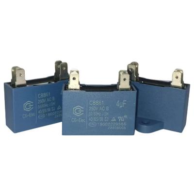 China CBB61 250V 4.0mfd Blue S3 Explosion Proof Capacitor With Self Healing 10000 Hours for sale