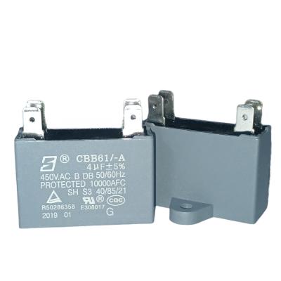 China CBB61 450V 4.0mfd S3 Explosion Proof Capacitor With Four 250 Quick Connect Terminals for sale
