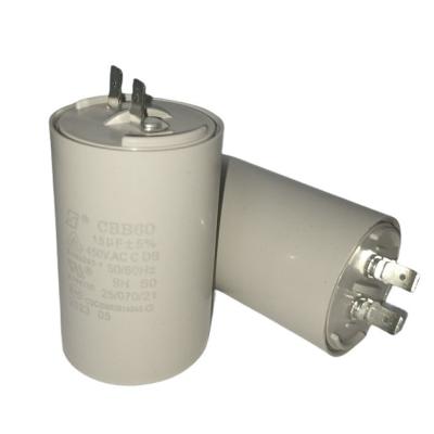 China 15mfd CBB60 Water Pump Motor Capacitor 0.5hp With Two Quick-Connect Terminals for sale