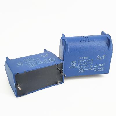 China CBB61 Air Conditioner Fan Capacitor 450V 3.0mfd CP-1.0mm 10000 Hours for sale