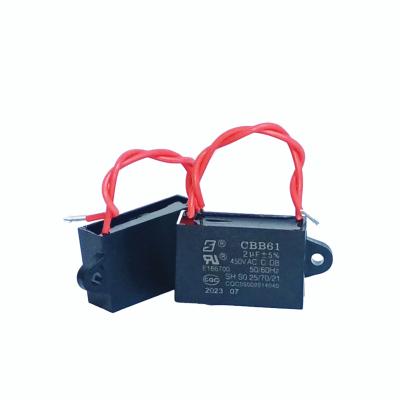 China CBB61 Capacitor With Side Earsfan exhaust fan capacitor capacitance capacitors 2uF for sale