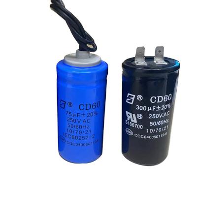 China Cd60 180Uf  AC Motor Metalized Polypropylene Film Capacitor Water Pump Capacitor for sale