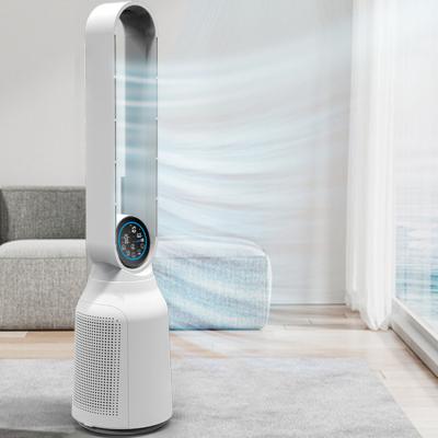 China Multifunctional Smart 2 in 1 Home Air Filter Whole house HEPA Filter Leafless Air Purifier Standing Fan Tower Fan for sale