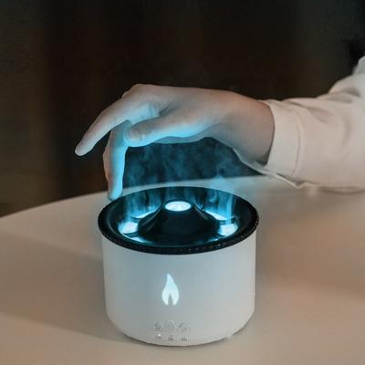 Chine Diffuseur d'arôme d'huile essentielle électrique avec télécommande à ultrasons Diffuseur d'arôme intelligent Volcan 360ML Humidificateur de flamme à vendre