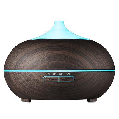 China Hot Sale Colorful LED Light Air Humidifier Essential Oil Diffuser Wood Grain Essential Oils Air Humidifier for sale