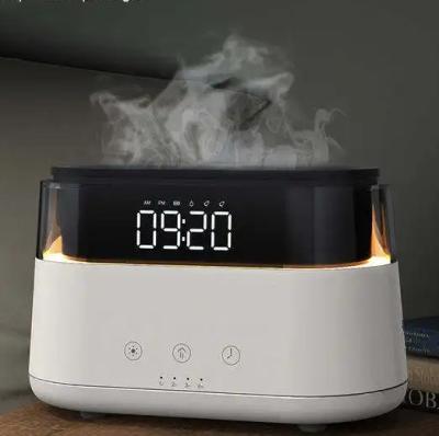 China Humidificador de efecto de llama inteligente Humidificador de aroma multifuncional silencioso Aromaterapia Humidificador de aroma con reloj LED en venta