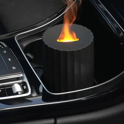 China Enhance Your Car and Home Atmosphere with Portable the 7 Colors 100ml Simulation Flame Car Diffuser Humidifier for Dropshipping for sale