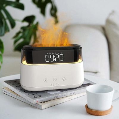 China LED Clock Flame Humidifier Flame Multifunctional Humidifier for Home Office Spa Yoga Essential Oil Aroma Diffuser for sale