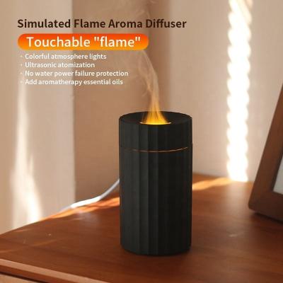 China Type C 100ml Flame Humidifier Fire Aroma Diffuser With 7C LED Changing Light for sale