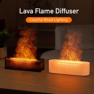 China Lava Arco-íris Flame Aroma Diffuser USB Alimentado Casa Atmosfera Luz à venda