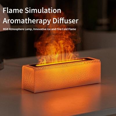 China Lava Flame Simulation Aromatherapy Diffuser Humidifier With Atmosphere Light for sale