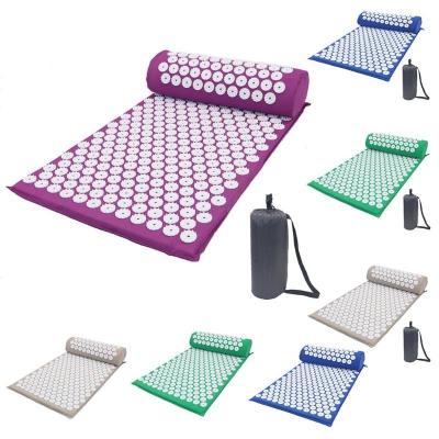 China Acupressure Relieve Stress Back Spike Mat , Yoga Massage Mat With Pillow for sale