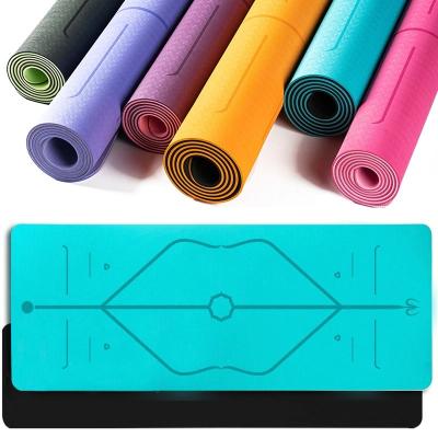 China Eco Friendly TPE Fitness Yoga Mat Double Layer Non Slip Sport Carpet Pads for sale