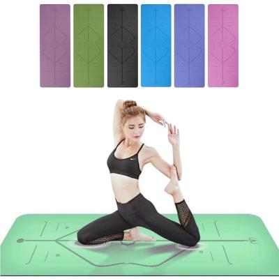 China Non Slip Fitness Yoga Mat / TPE Yoga Mat Pilates Gym Exercise Sport Living Room Pads for sale
