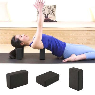 China Black Yoga Exercise Blocks Indoor Foam Yoga Brick Stretching Aid Gym Pilates for sale
