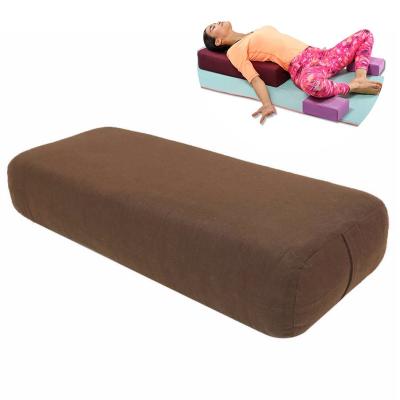 China Cotton Cover Yoga Pillow High density TPE Foam Lining Yoga Block Exercise Fitness Gym Slimming for sale
