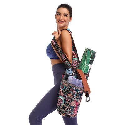 China Printed Yoga Mat Carry Bag Gym Mat Case For Women Men Pilates Fitness Exercise Pad for sale