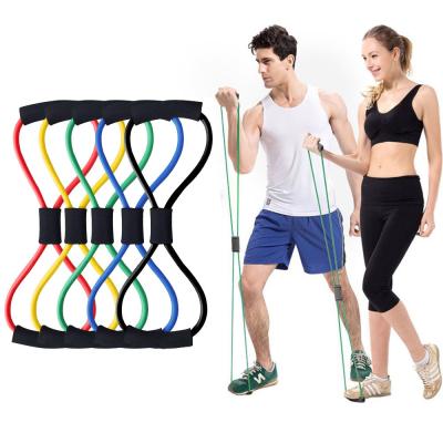 China 8 Word elastic pull rope exercises , Lightweight Yoga Resistance Rubber Bands for sale
