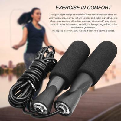 China Black Adjustable Jump Rope / Aerobic Exercise Skipping Jump Rope Exercise for sale