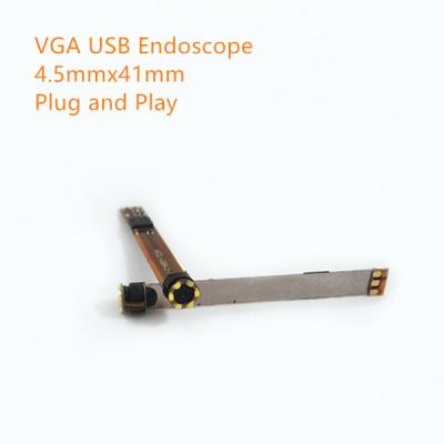 China VGA 0.3MP USB endoscope video camera module 25fps YUV MJPG DC5V plug play driveless USB endoscope D4.5mmxL41mm for sale
