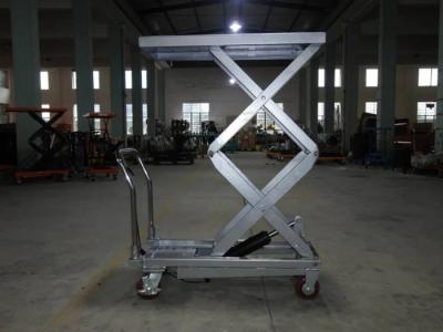 Chine Entreposez l'acier de haute résistance de double des ciseaux 150KG chariot hydraulique de table élévatrice à vendre