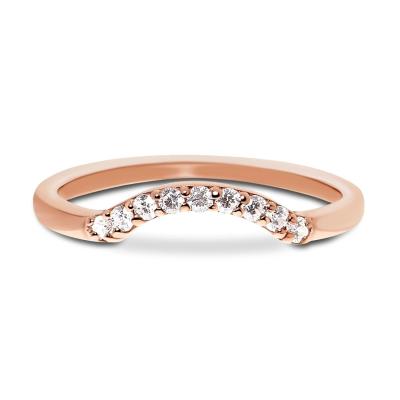 China Prettiest Real Diamond Fancy Promise Rings 14K Rose Gold Jewelry for sale