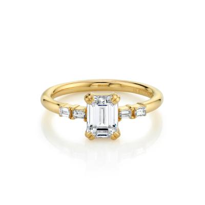 China Pure Gold Wedding Natural Diamond Ring Wedding Solid 14k / 18k Gold for sale