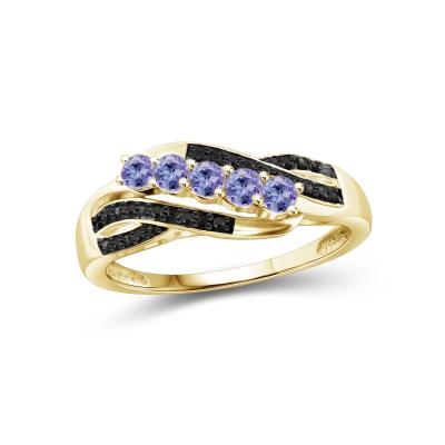 China Jewelers Club Tanzanite Ring Birthstone Jewelry  with Black Plate for sale