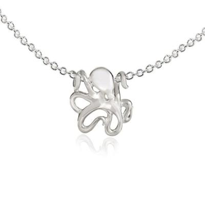 China Miniature Octopus Necklaces for Women Sterling Silver- Octopus Jewelry for Women, Sea Life Jewelry, Octopus Gifts for sale