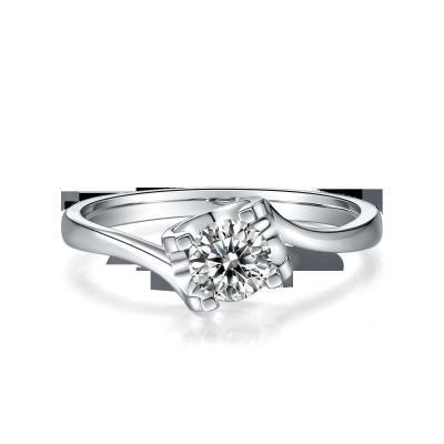 Κίνα RD 4MM Trapezoidal White Moissanite 9K Silver Ring CZ Minimalist Wedding Jewelry προς πώληση