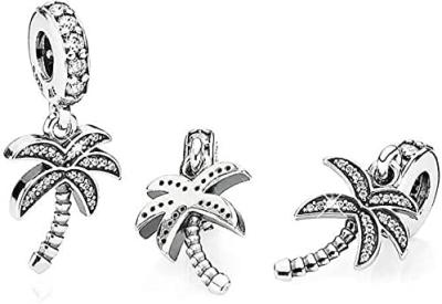 China EZ Tuxedo Palm Tree Dangle Charms 925 Sterling Silver Tree Pendant with Cubic Zirconia for Pendant for sale