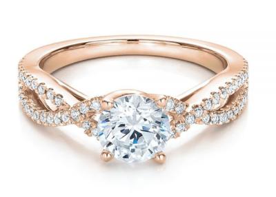 China Claw Setting 18K Rose Gold Ring 0.8ct With GH VS1 GIA Diamond for sale